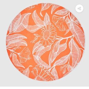 Summer & Rose Orange Floral Roundie Towel. MSRP $25